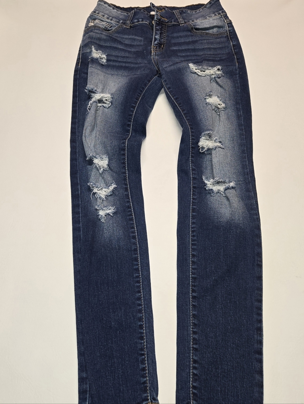 KanCan Women's Blue Distressed Skinny Denim Jeans Stretch SIZE 5 OR 26